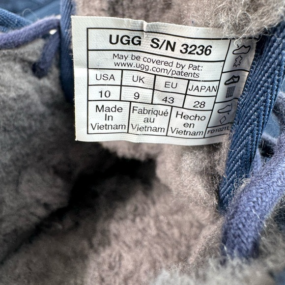 UGG Neumel Men’s Blue Sheepskin Boots #3236 - Size 10 - Picture 9 of 9